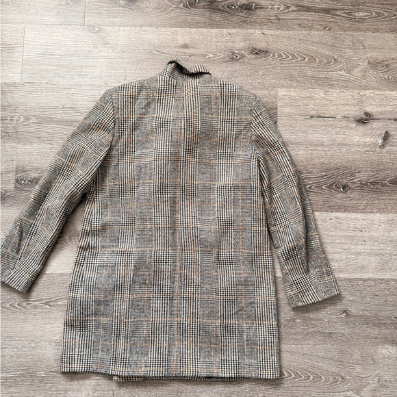 Zara Brown Plaid Double-Breasted Blazer - Picture 3 of 3